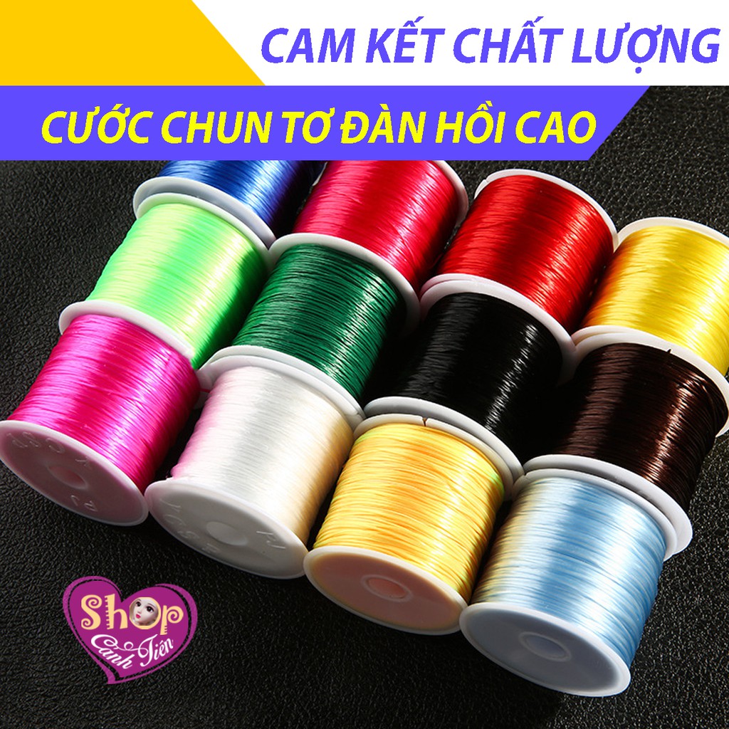 Cuộn Dây Cước Chun Tơ Xâu Vòng 10m, 60m Nhiều màu Đàn hồi tốt - Nguyên liệu Làm Vòng Thủ công Tiện lợi