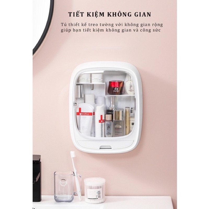 Kệ đựng mỹ phẩm treo tường Hokori Việt Nhật chống nước. Kèm miếng dán trong to. Treo mọi nơi đựng mọi đồ đều gọn gàng