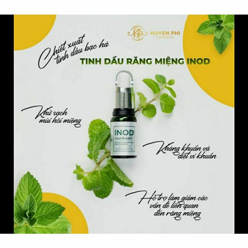 Tinh dầu răng miệng INOD.  khoang miệng sạch sẽ, hơi thở thơm mát