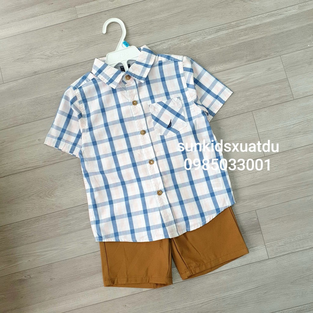 Set sơ mi Nauti.ca bé trai quần nâu