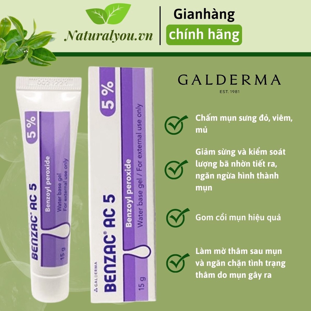 Chấm Mụn Benzac AC 5 Galderma Chính Hãng Ngừa Mụn Viêm Sưng Hiệu Quả | Naturalyou.vn