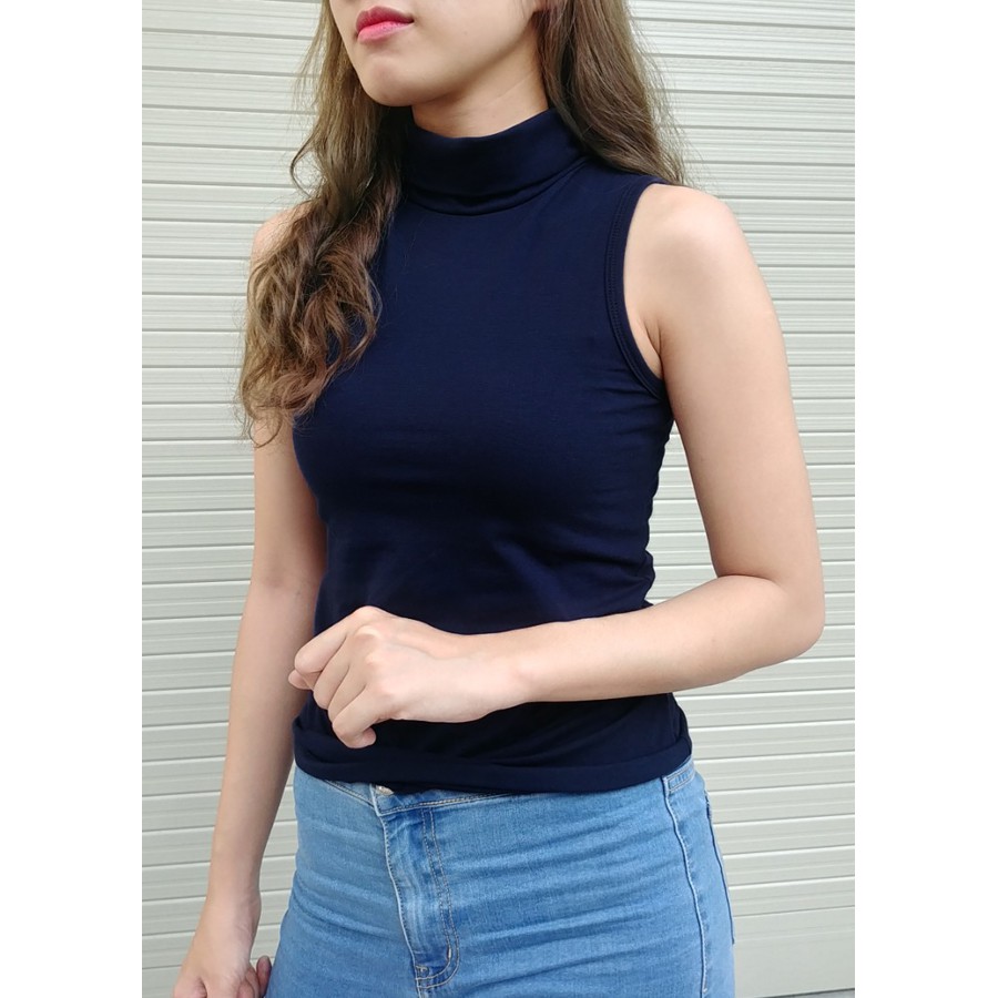 Áo thun nữ sát nách cổ lọ hàn quốc T15