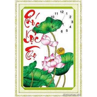 Tranh thêu đồng hồ Phúc Lộc Thọ 222880