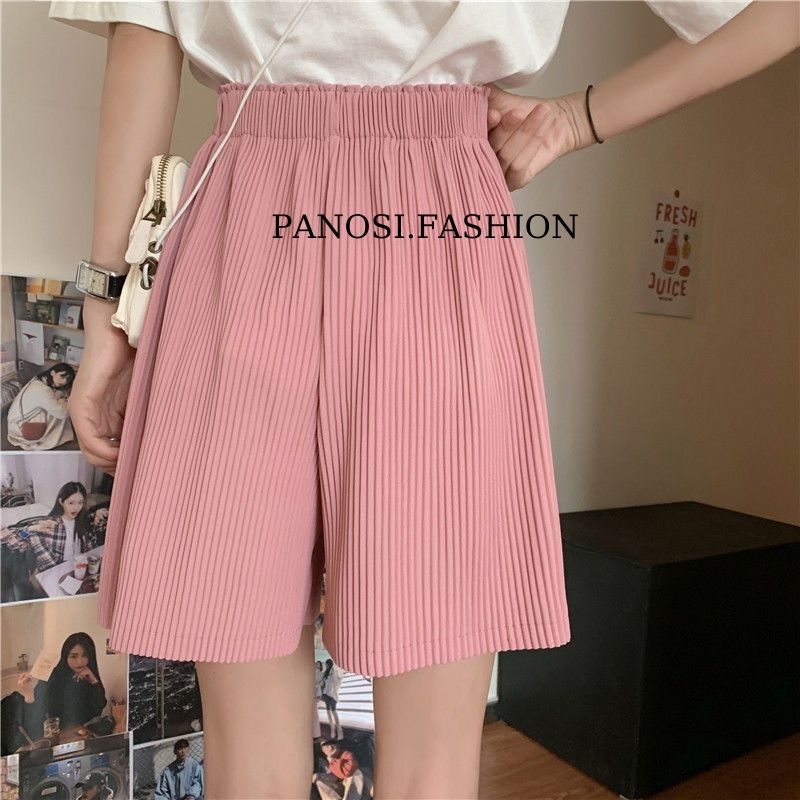 Quần short nữ ống rộng quần sooc nữ chất ly tăm cạp chun co giãn thoáng mát PANOSI - Mã Q632