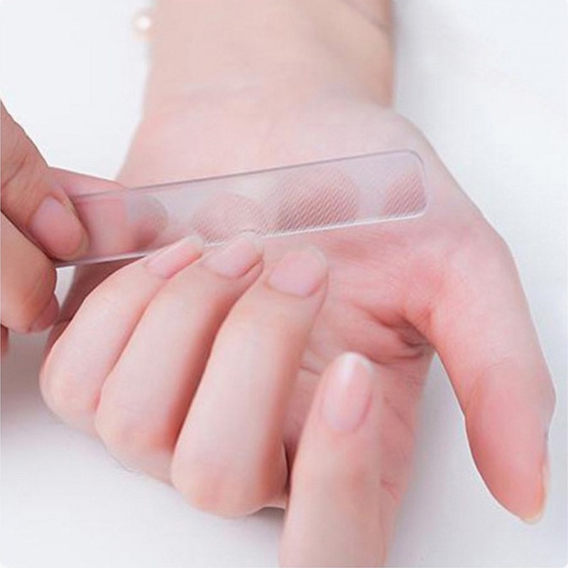 1 Dũa Móng Tay Màu Đen Bóng Hai Mặt Trong Suốt Đầu Tròn Vuông