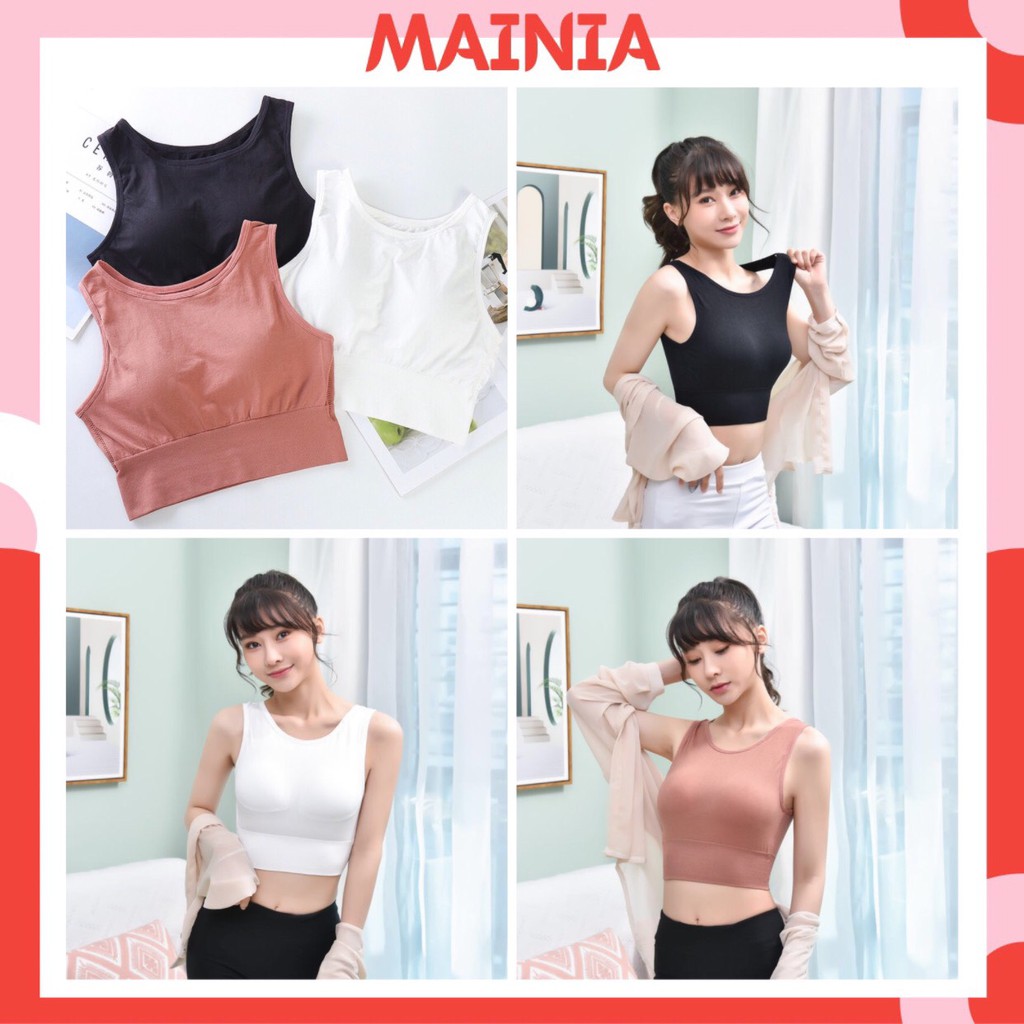 Áo Bra Thể Thao Tập Gym, Yoga Bra Ba Lỗ Dáng Croptop Hàn Quốc V90 Siêu Co Giãn Cao Cấp Loại 1 Mainia Shop