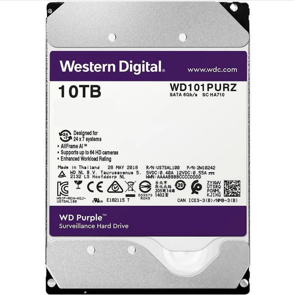 Ổ Cứng HDD Western Digital Purple 3.5 inch Sata 3 Chính Hãng Bảo Hành 3 năm