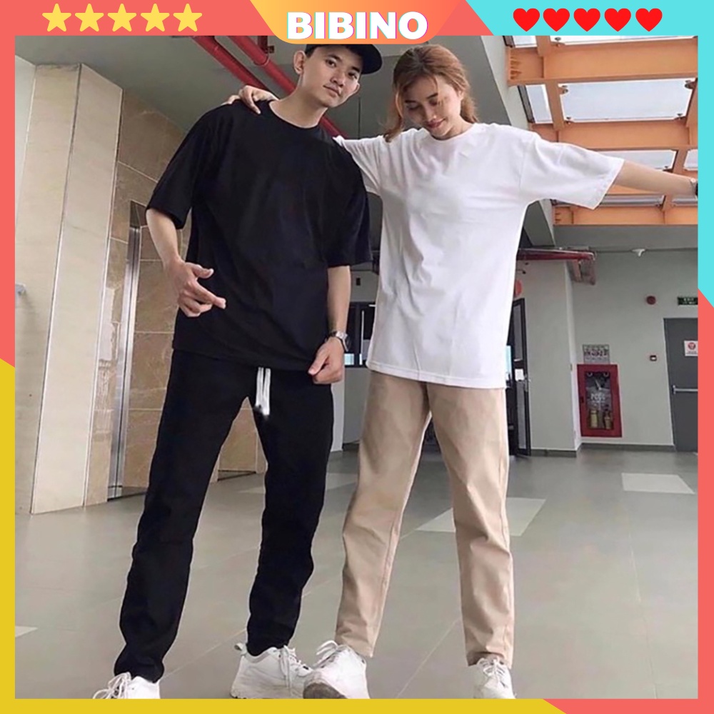 Quần kaki nữ nam ống rộng baggy unisex dài basic thời trang đi học hàn quốc đẹp cao cấp BIBINO Quần kaki nữ ống suông