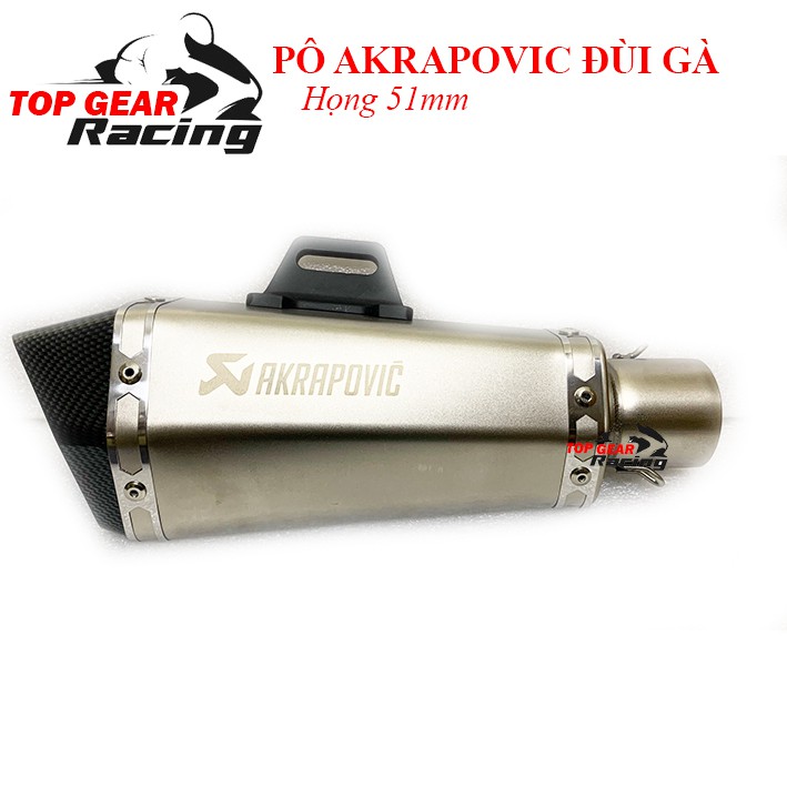 Pô Akrapovic màu BẠC - Ak đùi gà <TOPGEAR>