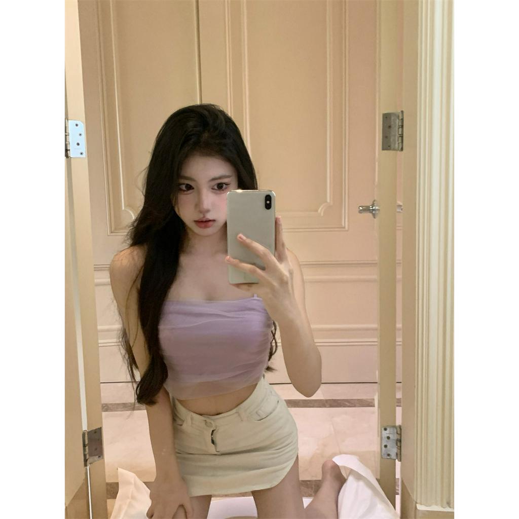 Cocory vn Áo Bra Dệt Kim Thời Trang Mùa Hè Quyến Rũ Cho Nữ