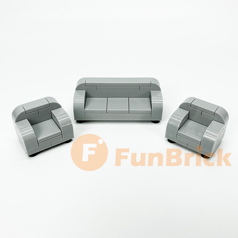[FunBrick] Đồ Chơi Mô Hình TV Sofa Phòng Khách Thu Nhỏ Để Bàn Tương Thích Với Khối Xây Dựng Cổ Điển DIY MOC