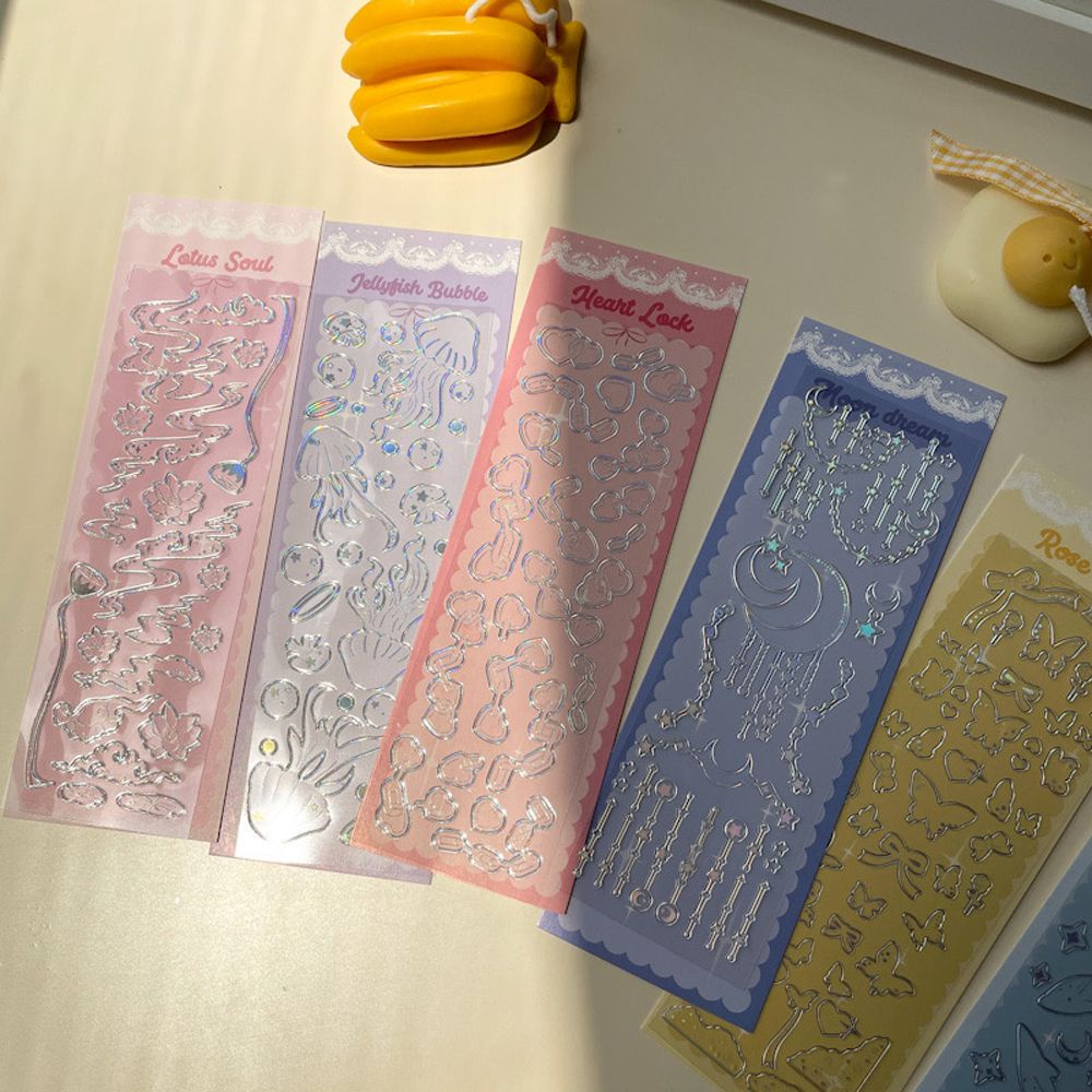 Miếng dán trang trí sổ tay trong suốt họa tiết bướm màu đồng DIY