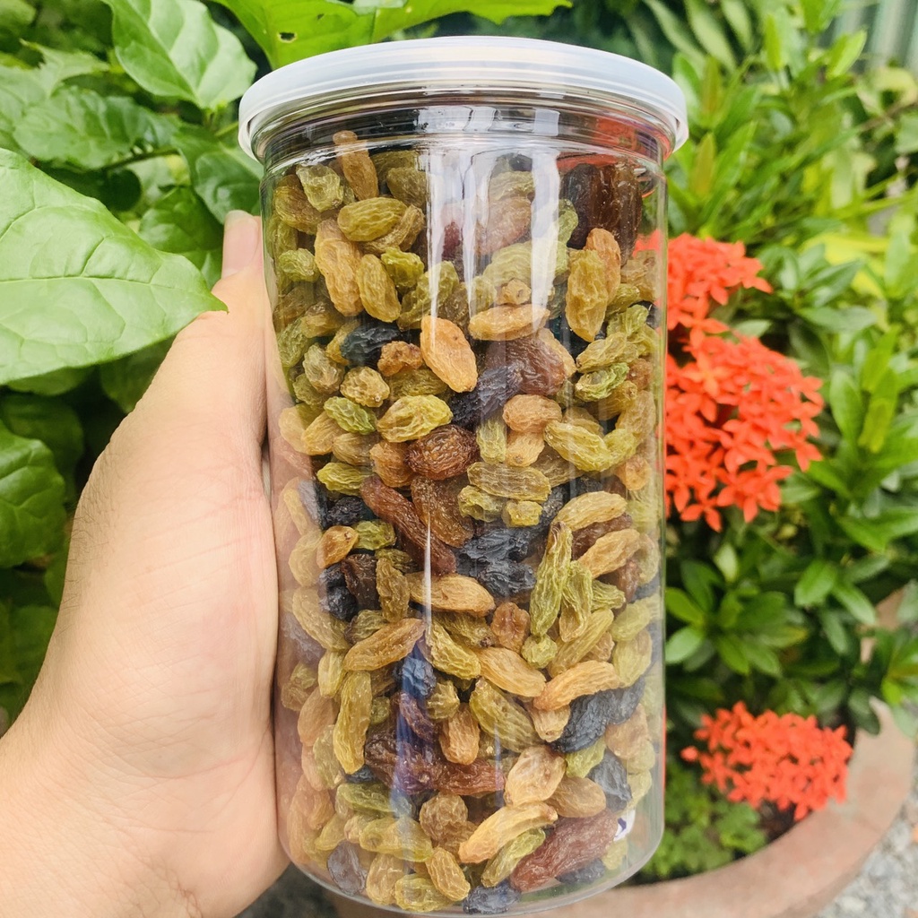 [ LON 500.GRAM ] NHO KHÔ MIX 2 MÀU LOẠI THƯỢNG HẠNG TRÁI TO NGON - nho nâu