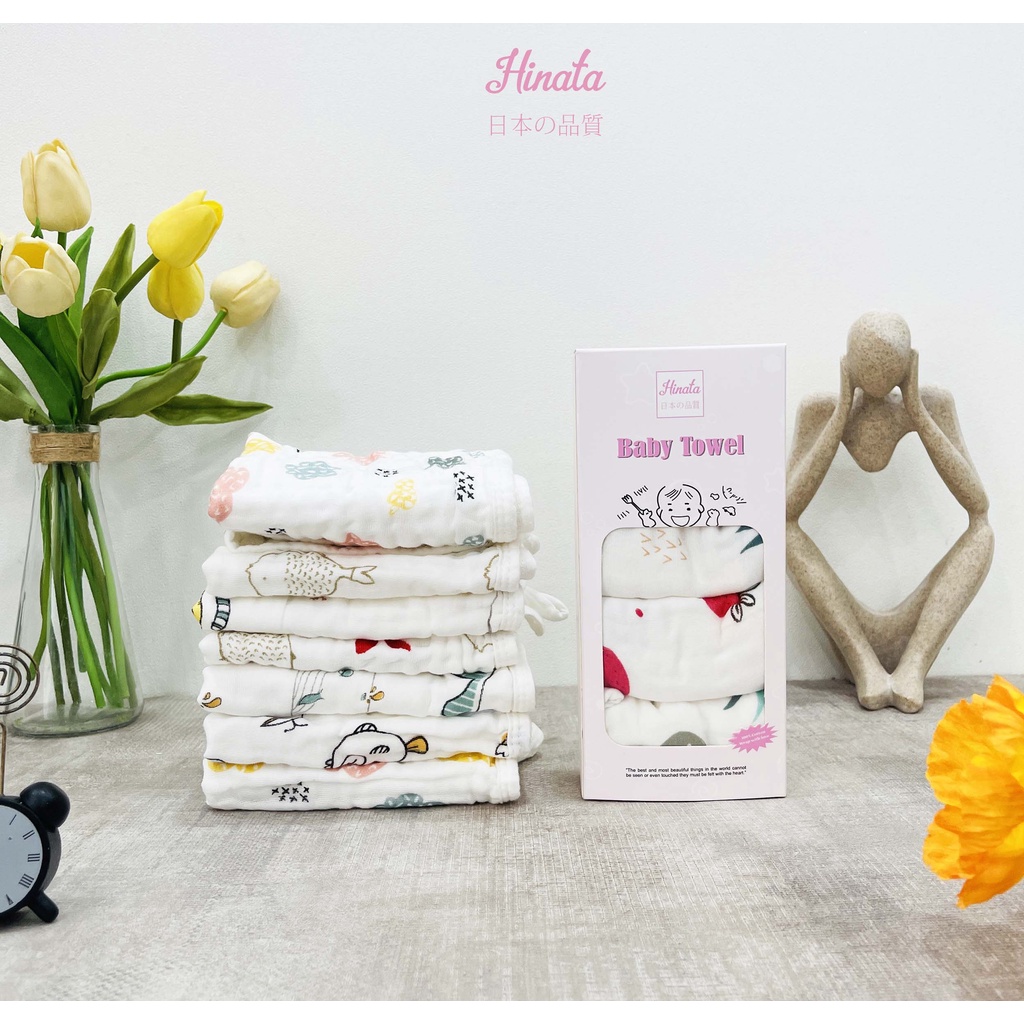 Khăn gạc cao cấp cho bé HINATA KG02 - 100% cotton, mềm mịn, an toàn cho da em bé