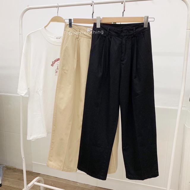 Quần đen suông rộng 02