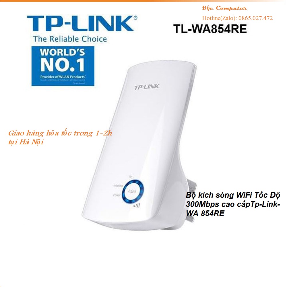 Bộ kích sóng, mở rộng sóng WiFi Tốc Độ 300Mbps cao cấpTp-Link- WA 854RE - Hàng chính hãng