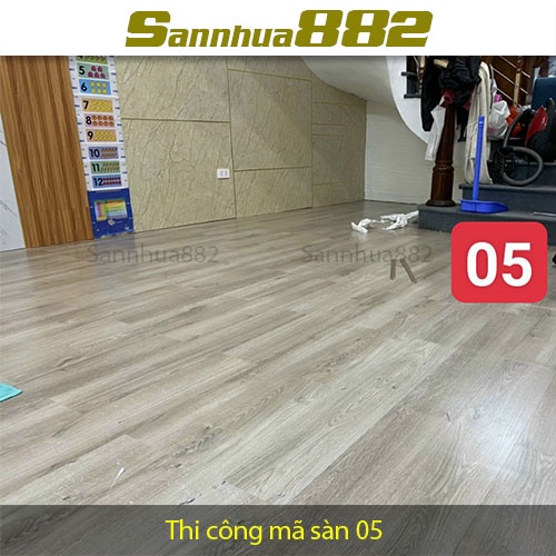 Sàn nhựa giả gỗ có sẵn keo tự dính hàng loại 1 chống trơn chống xước giá rẻ mã 05