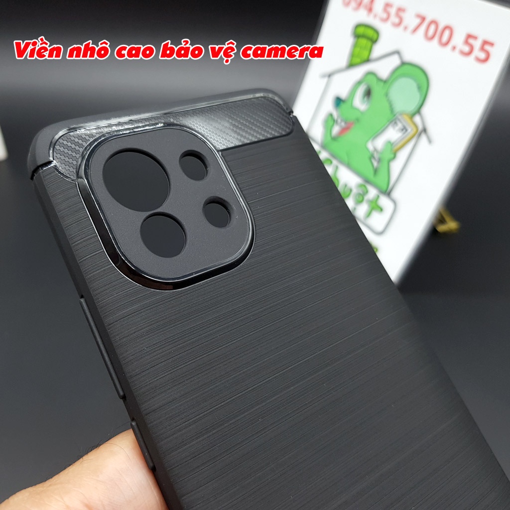 [Ảnh Thật] Ốp Lưng Xiaomi Mi 11 Dẻo Carbon Phay Xước Chống Sốc