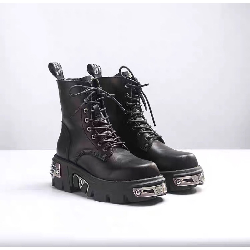 (size nam)Giày da cao cổ đế ghim size nam to, boots đế thô, đế đóng sắt siêu khủng new rock (hàng order không có sẵn) | BigBuy360 - bigbuy360.vn