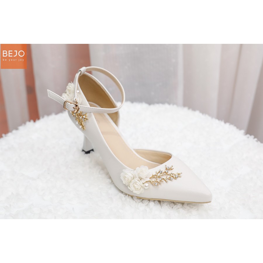 GIÀY CƯỚI - GIÀY CÔ DÂU BEJO H88G -THUYỀN HOA TRẮNG - WEDDING SHOES