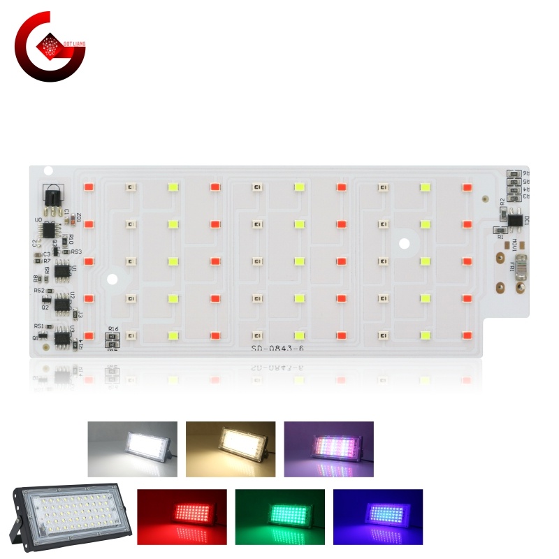 Chip Đèn LED 50W RGB SMD 2835 AC 220V Ánh Sáng Dịu Nhẹ Chuyên Dụng Cho Đèn Đường