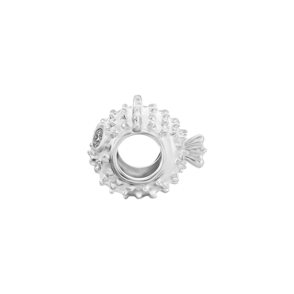 Hạt charm xỏ DIY PNJSilver hình cá nóc XM00W000017