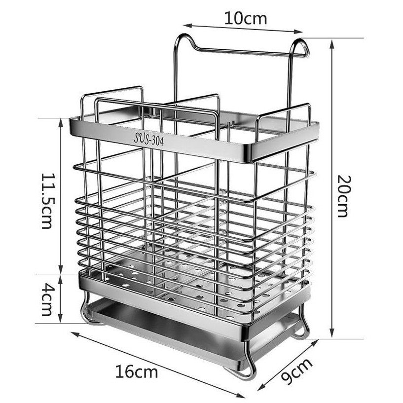 Giá Ống Đựng Đũa Inox SUS304 - Giá Inox Dán Tường Không Cần Khoan