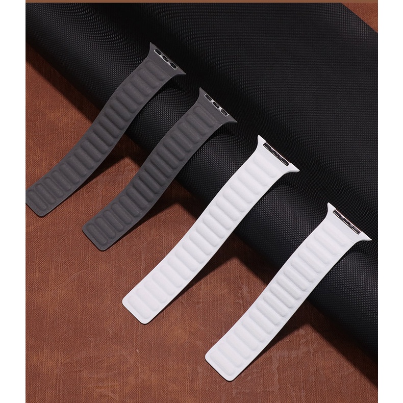 Dây Đeo Bằng Da Có Khóa Nam Châm Cho Đồng Hồ Thông Minh Apple Watch Ultra 49mm series 8 7 6 5 4 3 2 1 iWatch 45mm 41mm 44mm 40mm 42mm 38mm
