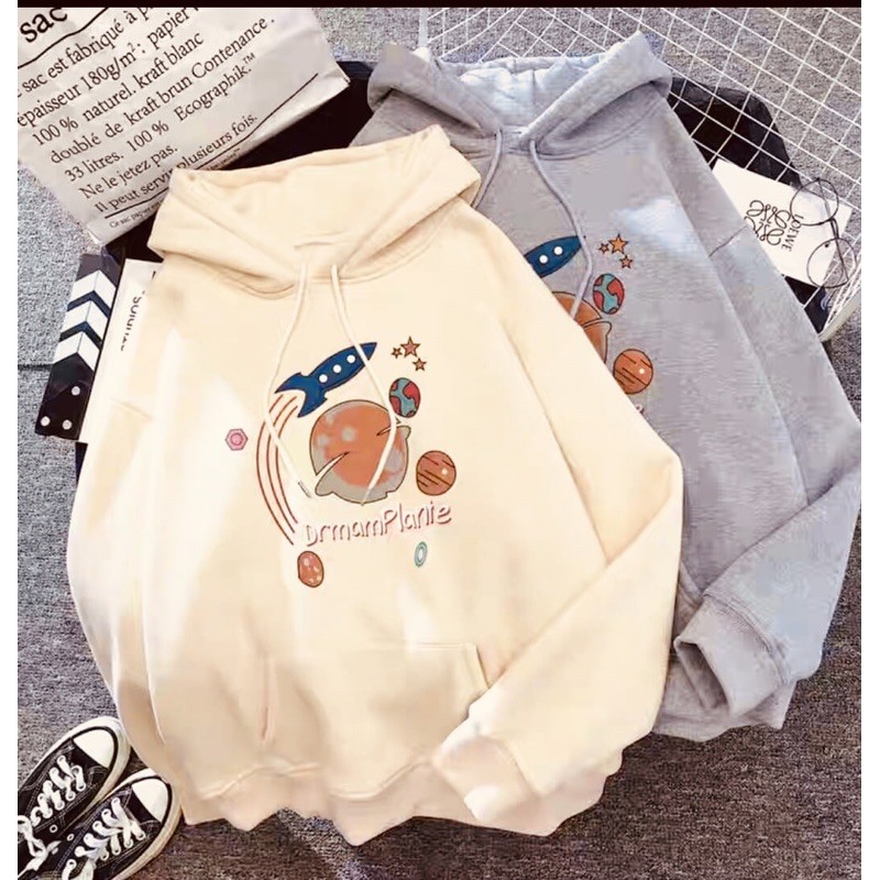 áo hoodie nỉ bông vũ trụ tên lửa, áo hodie trở về hàng tinh