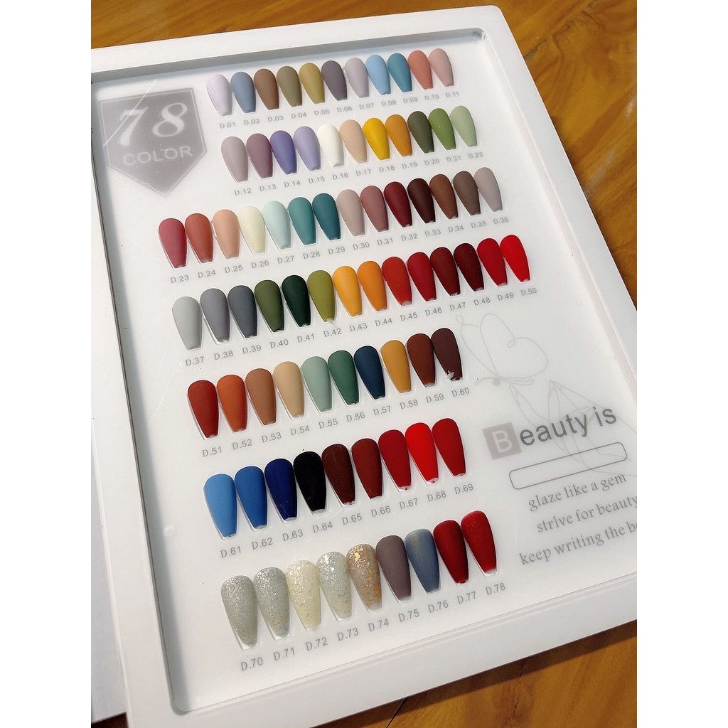 Set sơn gel cao cấp 78 chai, tặng kèm bảng màu và base top