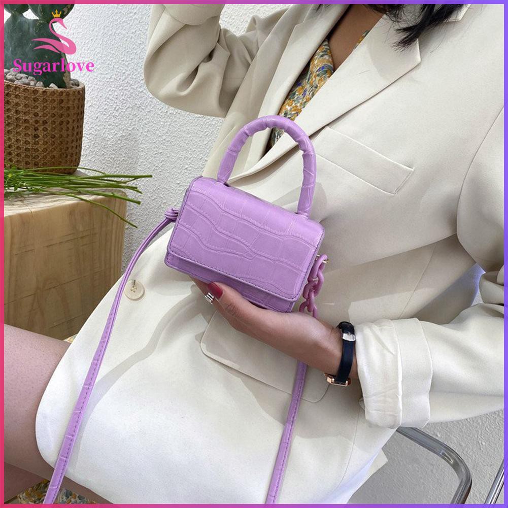 Beautiful※Alligator Pattern Shoulder Crossbody Bag Women PU Leather Mini Handle Tote Purse