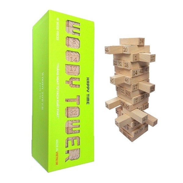 Trò Chơi Rút Thanh Gỗ In Số Loại Lớn 30 x 8 x 8 cm - Đồ Chơi Rút Thanh Gỗ