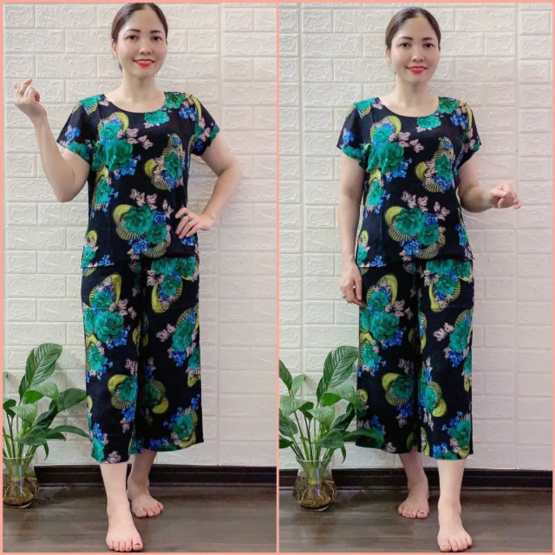 Đồ bộ trung niên cho mẹ, đồ bộ trung niên [ FREESHIP ] chất vải dầy, mền mịn,mặc mát thấm hút mồ hôisize 48-70kg