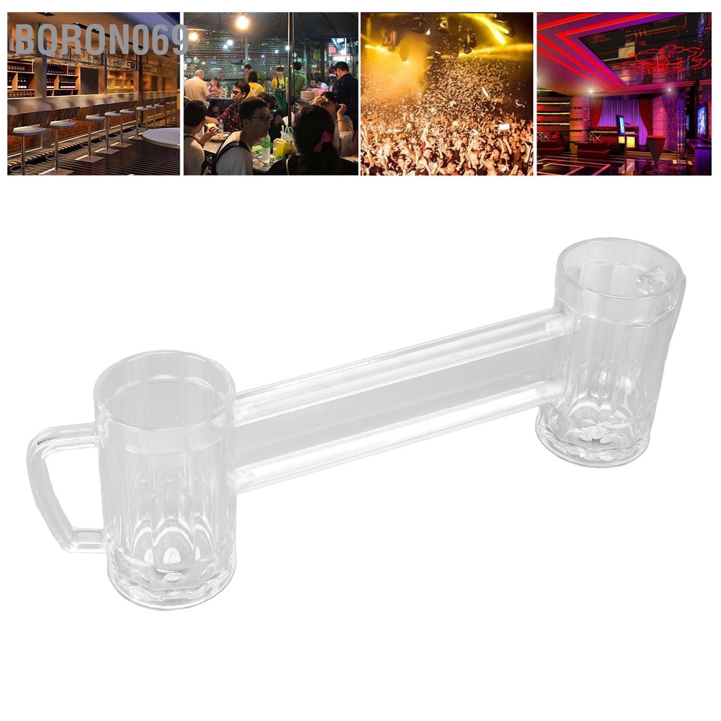 Cốc bia 430ml kép dính liền ly thủy tinh chống rơi cốc acrylic Thanh KTV Boron069