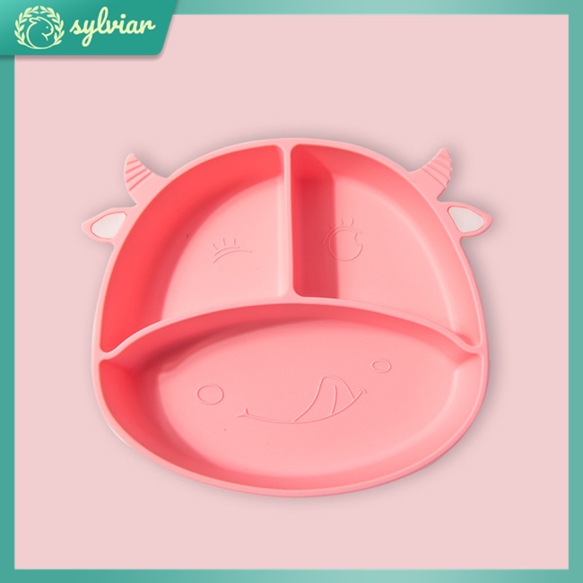 Khay Đựng Thức Ăn Cho Bé Bằng Silicon Chống Trượt Thiết Kế Hình Hoạt Hình Dễ Thương