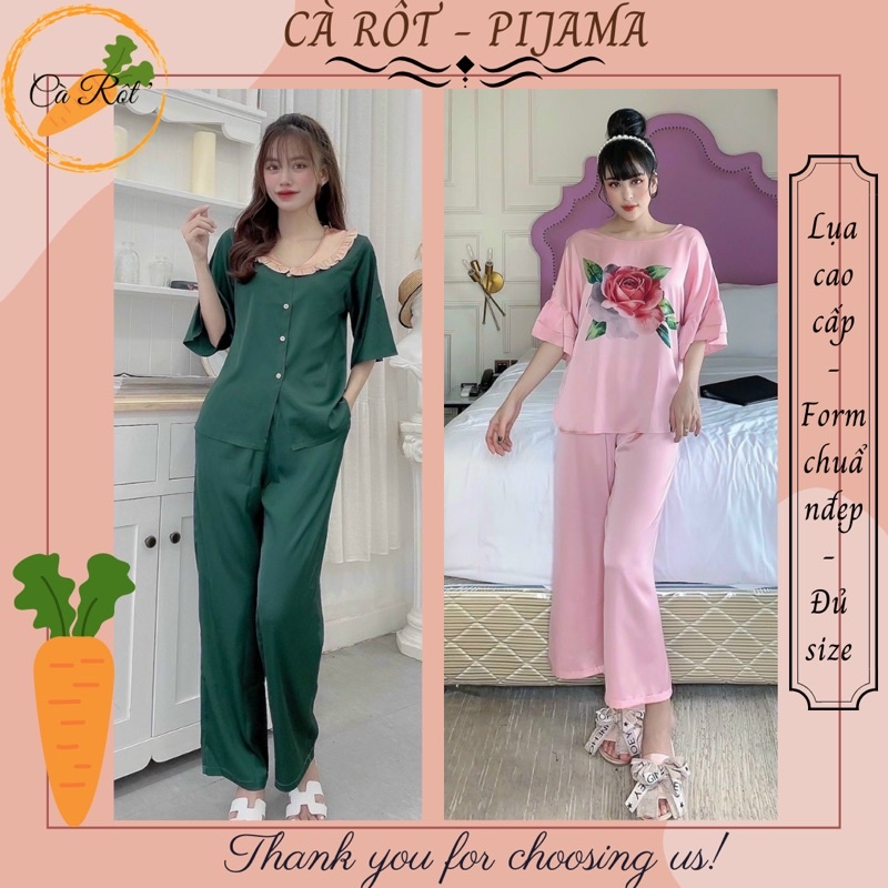 🌷 ĐỒ BỘ PIJAMA (FULLSIZE L-2XL ) MẶC NHÀ, SAU SINH LỤA LATIN HÌNH QUẦN DÀI TAY NGẮN 🌷