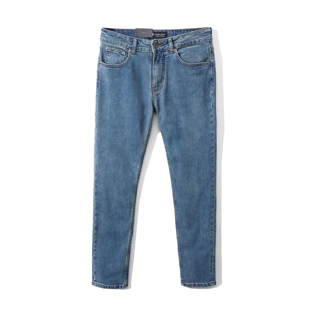 Quần jean nam HEBOZ slim xanh dirty H016 chất bò denim mềm mịn co giãn cao cấp - 00000885