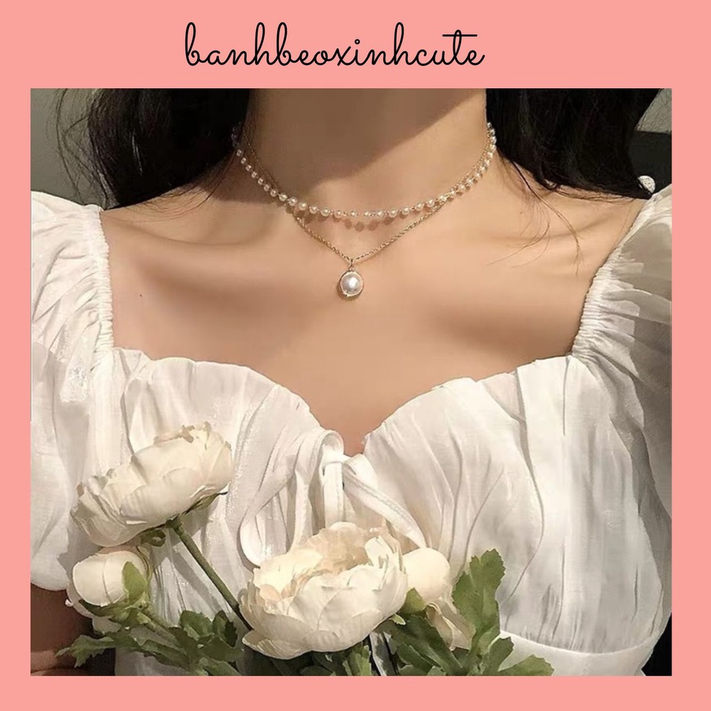 Vòng Cổ nữ Choker /Dây Chuyền Nữ Ngọc Trai Nhân Tạo Necklace