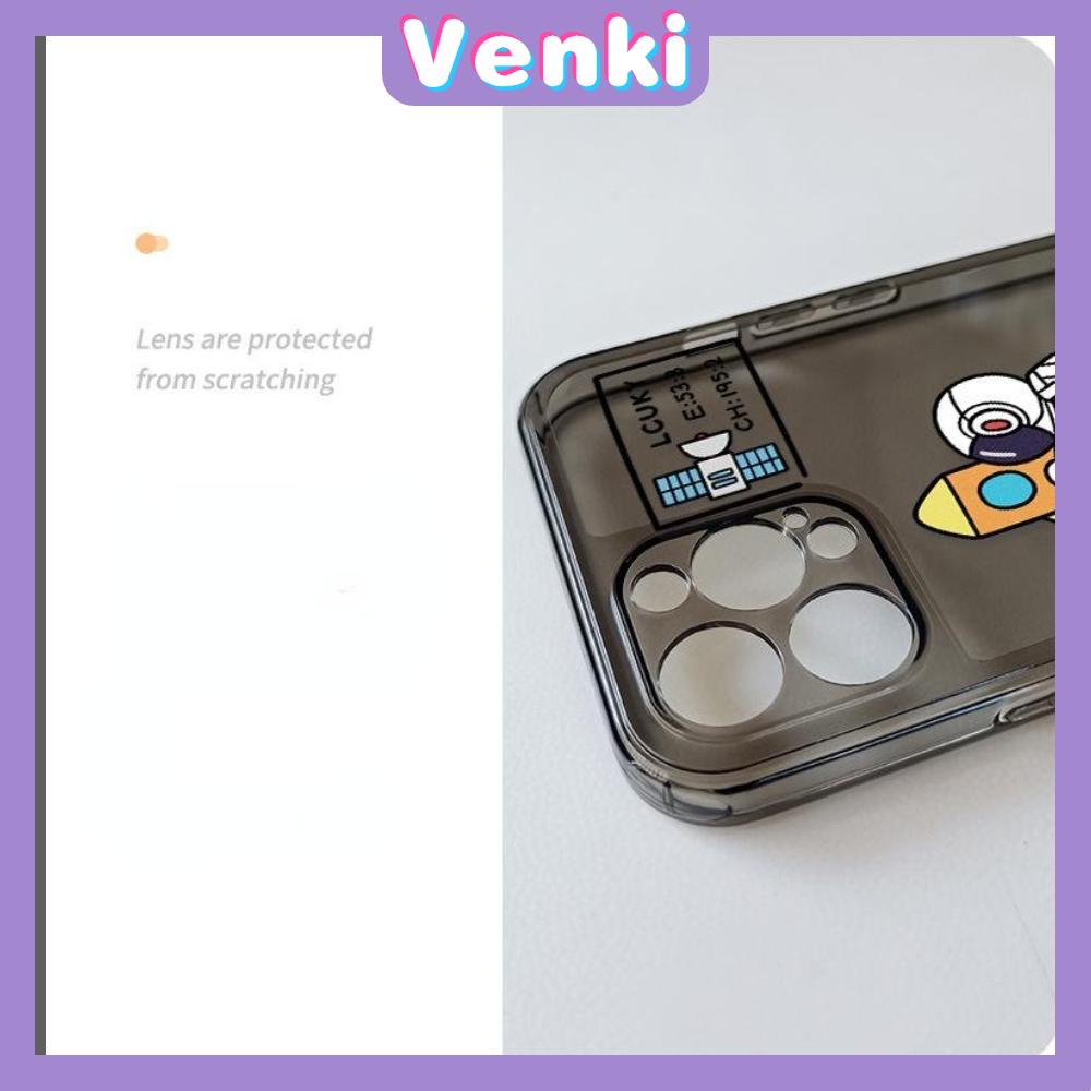 Ốp Điện Thoại Silicon Trong Suốt Viền Vuông In Hình Phi Hành Gia Cho iPhone 13 Pro Max iPhone 12 Pro Max iPhone 11 iPhone 7 Plus