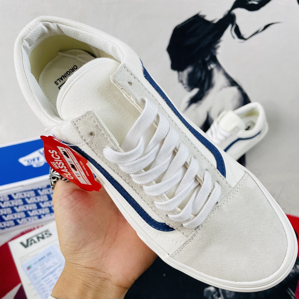Giày sneakers vans style  kẻ xanh | Giày Khúc Cảnh |