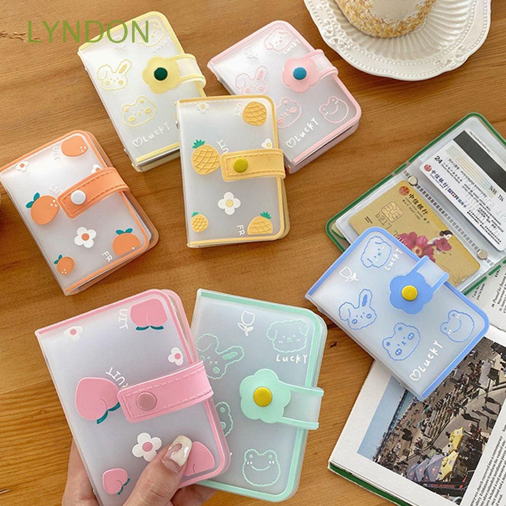 LYNDON Portable Card Bag Simple Credit Card Box Cartoon Card Holder Multi-Card Holders Matte Transparent Men Card Case Bus Card Cover Large Capacity Credit Card Pocket/Multicolor