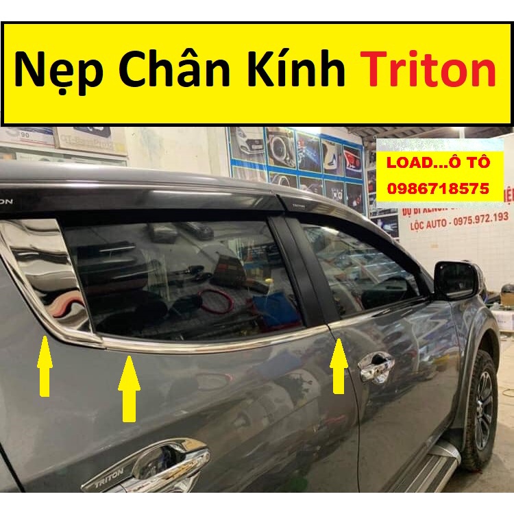 Ốp Nẹp Viền Chân Kính Mitsubishi Triton 2022-2018 Mẫu Inox Cao Cấp