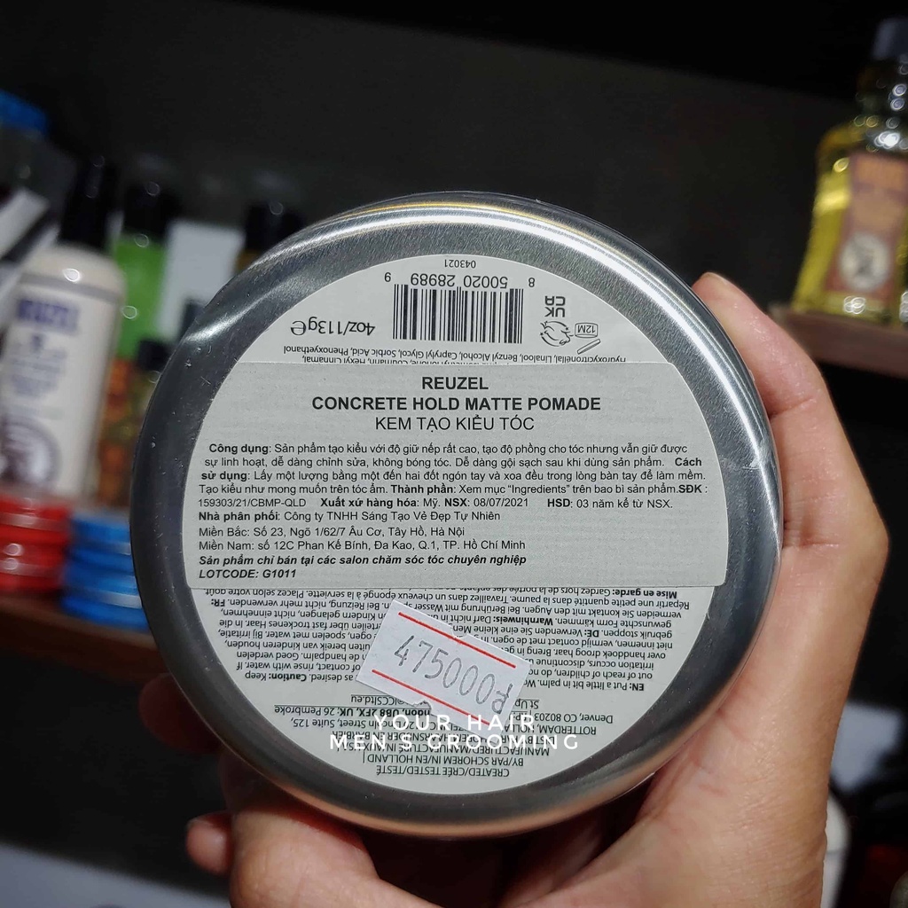 Sáp tạo kiểu Reuzel Concrete Hold Matte Pomade - 35g &amp; 113g