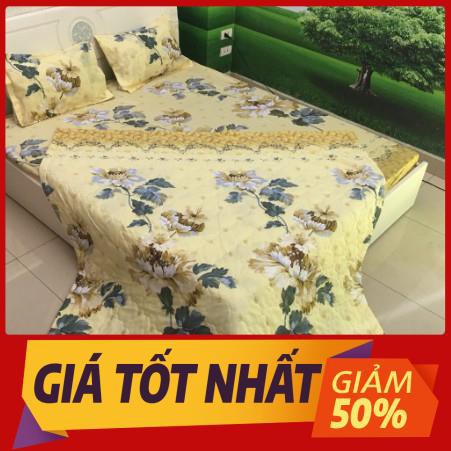 Bộ chăn ra cotton 5 món hoa cúc vàng siêu đẹp - Set 5 món chăn ga vỏ gối