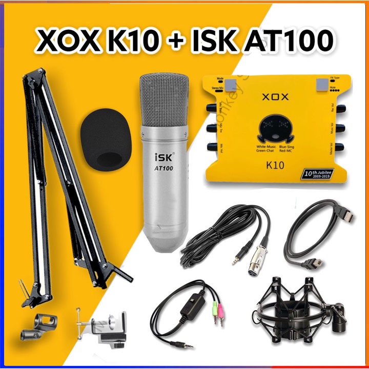 Bộ Thu Âm Livestream Soundcard XOX K10 2022 &amp; Mic TAKSTAR PC K200