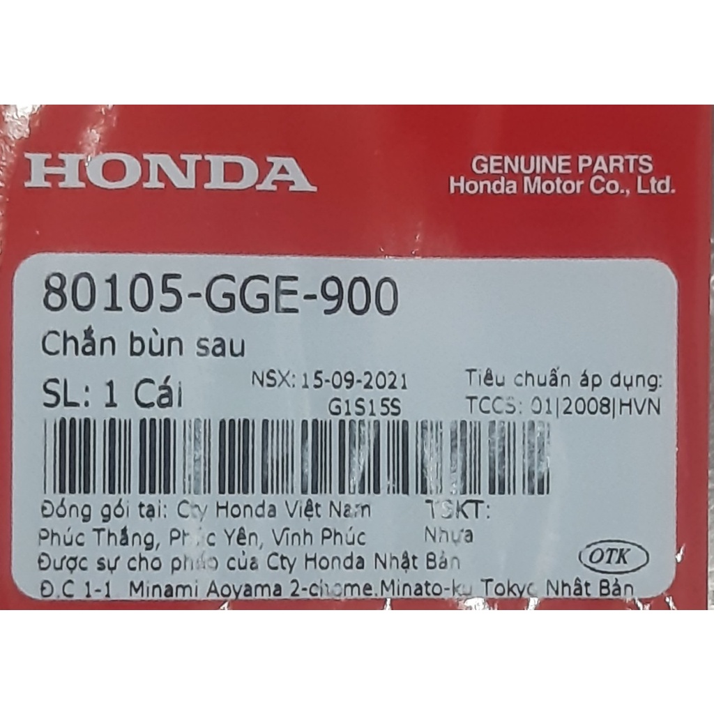 Chắn bùn sau | Đuôi Lead cũ zin chính hãng Honda 80105-gge-900