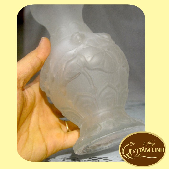 Bình Hoa Thờ Cúng Lưu Ly Trắng - Nhiều Sise