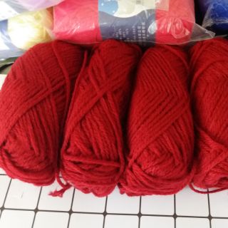 💯SALE NHANH 10 CUỘN LEN MÀU ĐÔ TƯƠI