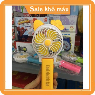 Quạt Du Lịch Để Bàn Cầm Tay MiNi 4 Cánh 3 Tốc Độ Gió Sạc Pin Tích Điện Nhiều Màu Sắc