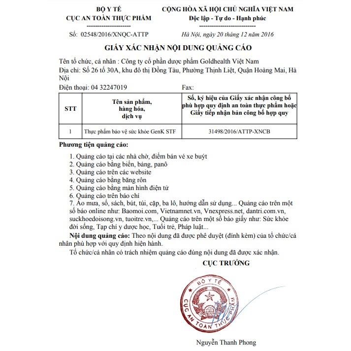 Viên Uống GenK STF Hộp 100 Viên